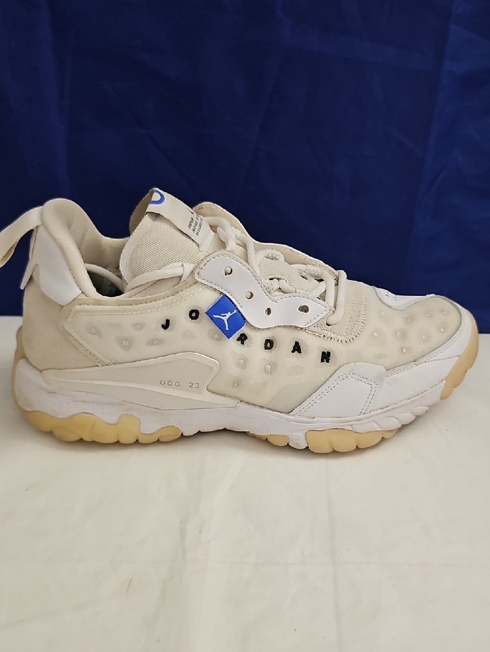 Jordan Cream and White Low Top Sneakers with Gum Outsole